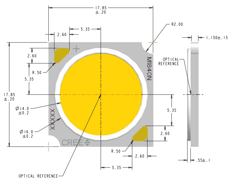 Mechanical Drawing - Cree LED XLamp® CMA1840 LEDs